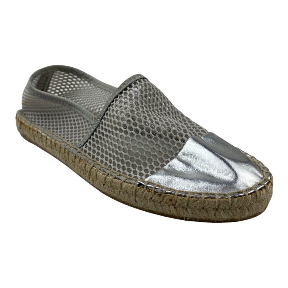 Sam Edelman Circus Women's Jute & Mesh Beige & Silver Lena Espadrille Flats US 5